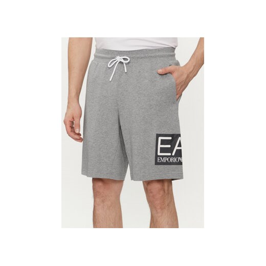 EA7 Emporio Armani Szorty sportowe 3DPS63 PJ05Z 3905 Szary Regular Fit XXL MODIVO
