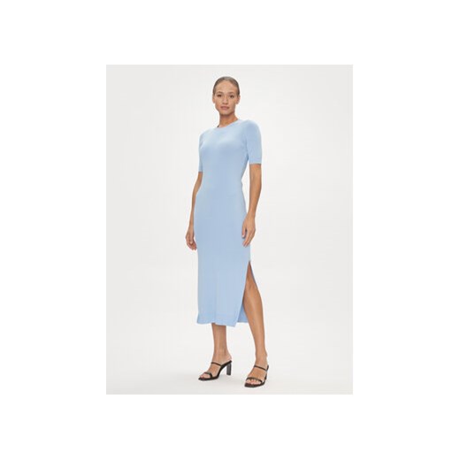 Armani Exchange Sukienka dzianinowa 3DYA1E YMH6Z 15DD Niebieski Regular Fit ze sklepu MODIVO w kategorii Sukienki - zdjęcie 169205116