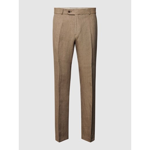 Spodnie do garnituru o kroju slim fit z lnu w kant model ‘Tomte’ Carl Gross 56 Peek&Cloppenburg 