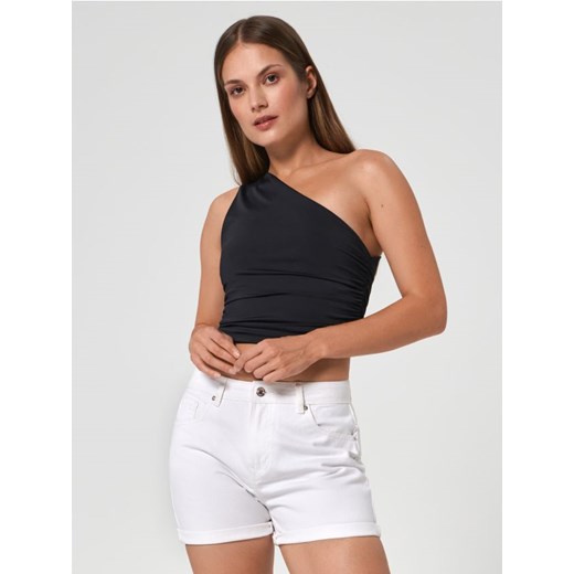 Sinsay - Szorty jeansowe mom high waist - biały ze sklepu Sinsay w kategorii Szorty - zdjęcie 169211907