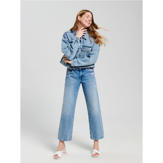 Sinsay - Jeansy straight low waist - niebieski ze sklepu Sinsay w kategorii Jeansy damskie - zdjęcie 169211977