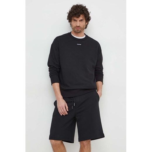 Calvin Klein bluza męska kolor czarny gładka ze sklepu ANSWEAR.com w kategorii Bluzy męskie - zdjęcie 169213409