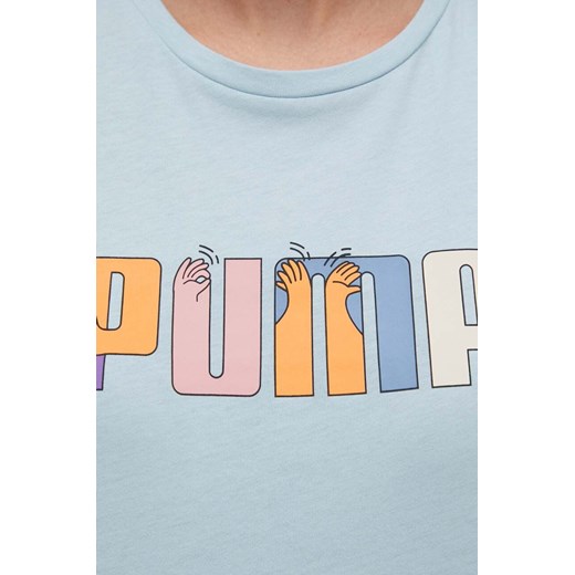 Puma t-shirt bawełniany damski kolor niebieski Puma XS ANSWEAR.com