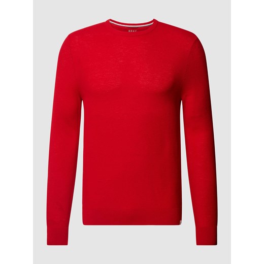 Sweter z dzianiny w jednolitym kolorze model ‘Rick’ ze sklepu Peek&Cloppenburg  w kategorii Swetry męskie - zdjęcie 169216707