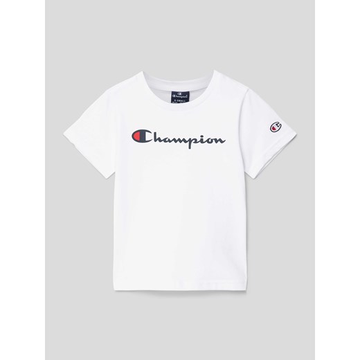 T-shirt z nadrukiem z logo ze sklepu Peek&Cloppenburg  w kategorii T-shirty chłopięce - zdjęcie 169216797