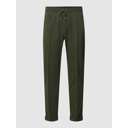 Spodnie materiałowe z prostą nogawką i przeszytymi zakładkami w pasie ze sklepu Peek&Cloppenburg  w kategorii Spodnie męskie - zdjęcie 169216819