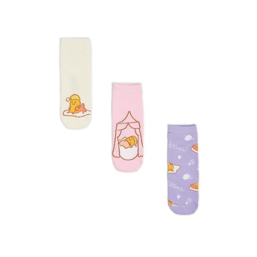 Cropp - 3 pack skarpet Gudetama - wielobarwny ze sklepu Cropp w kategorii Skarpetki damskie - zdjęcie 169217706