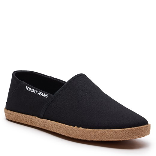 Espadryle męskie czarne Tommy Jeans letnie z tkaniny
