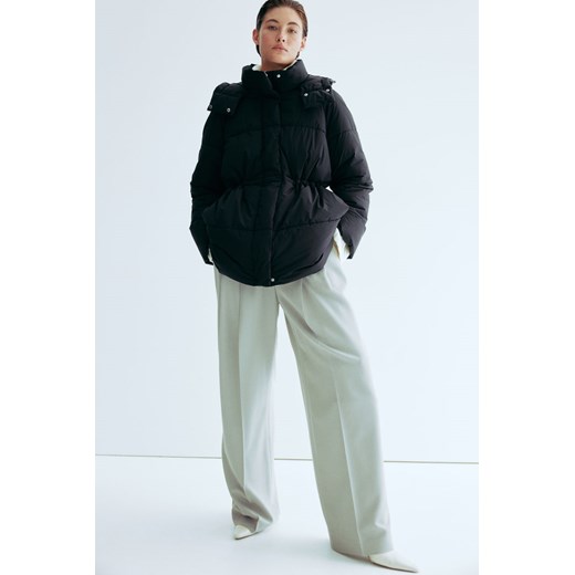 H & M - Kurtka puffer z kapturem - Czarny H & M XL H&M