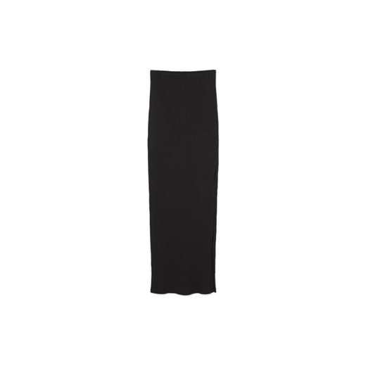 Cropp - Czarna spódnica midi z rozcięciem - czarny ze sklepu Cropp w kategorii Spódnice - zdjęcie 169220669