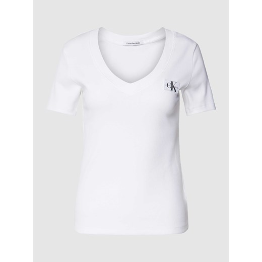 T-shirt z efektem prążkowania ze sklepu Peek&Cloppenburg  w kategorii Bluzki damskie - zdjęcie 169221337