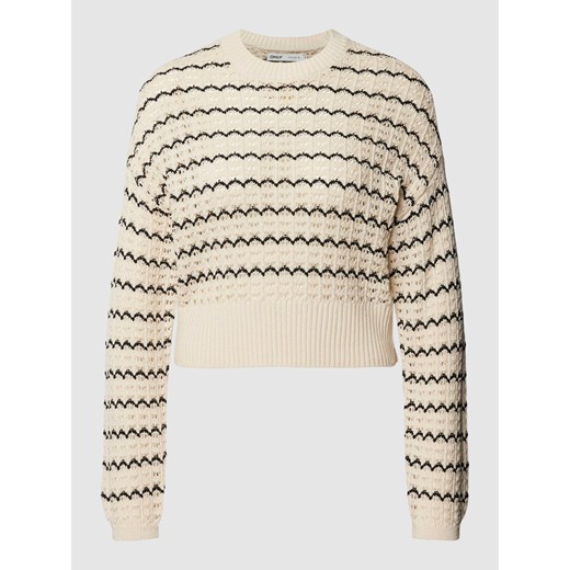 Sweter krótki z dzianiny z okrągłym dekoltem model ‘LASA’ ze sklepu Peek&Cloppenburg  w kategorii Swetry damskie - zdjęcie 169222488