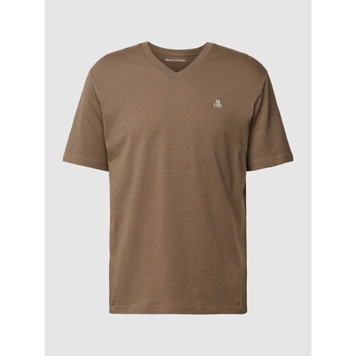 T-shirt z dekoltem w serek w jednolitym kolorze ze sklepu Peek&Cloppenburg  w kategorii T-shirty męskie - zdjęcie 169222738