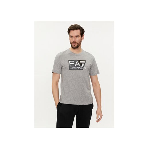 EA7 Emporio Armani T-Shirt 3DPT81 PJM9Z 3905 Szary Regular Fit ze sklepu MODIVO w kategorii T-shirty męskie - zdjęcie 169225176