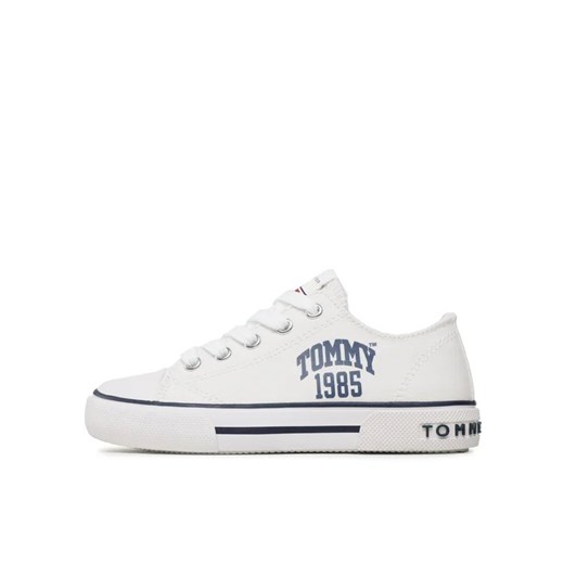 Tommy Hilfiger Trampki Varsity Low Cut Lace-Up Sneaker T3X9-32833-0890 M Biały Tommy Hilfiger 33 okazyjna cena MODIVO