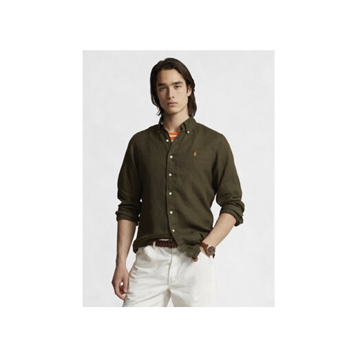 Polo Ralph Lauren Koszula 710829443024 Zielony Slim Fit ze sklepu MODIVO w kategorii Koszule męskie - zdjęcie 169230326