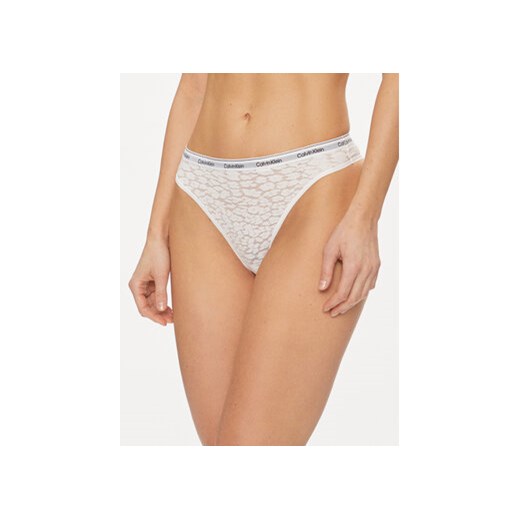 Calvin Klein Underwear Stringi 000QD5051E Biały ze sklepu MODIVO w kategorii Majtki damskie - zdjęcie 169230355