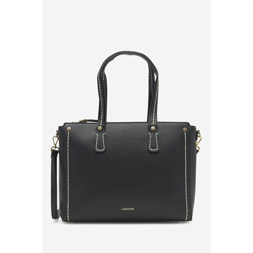 Shopper bag Lasocki czarna elegancka matowa