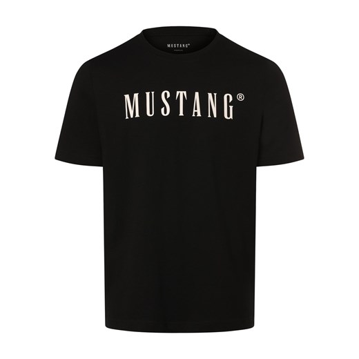 Mustang Koszulka męska - Austin Mężczyźni Bawełna czarny nadruk ze sklepu vangraaf w kategorii T-shirty męskie - zdjęcie 169235287