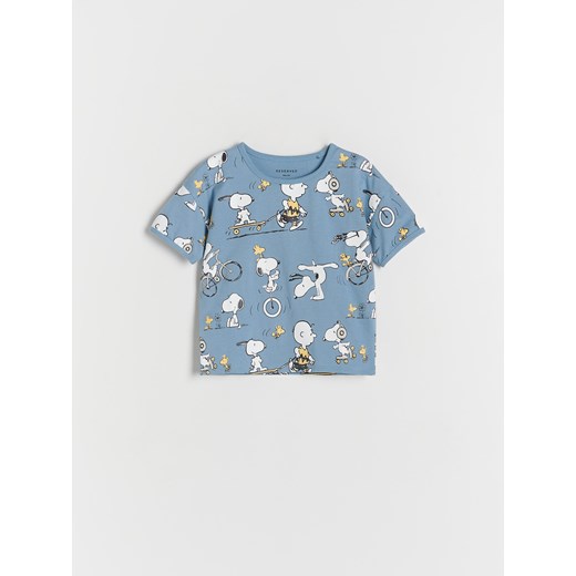 Reserved - T-shirt oversize Snoopy - niebieski ze sklepu Reserved w kategorii Koszulki niemowlęce - zdjęcie 169235305