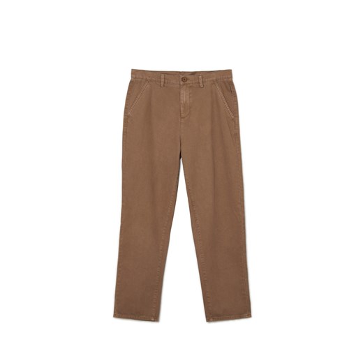 Cropp - Brązowe bawełniane spodnie - brązowy ze sklepu Cropp w kategorii Spodnie męskie - zdjęcie 169236676