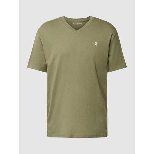 T-shirt z dekoltem w serek w jednolitym kolorze ze sklepu Peek&Cloppenburg  w kategorii T-shirty męskie - zdjęcie 169237685