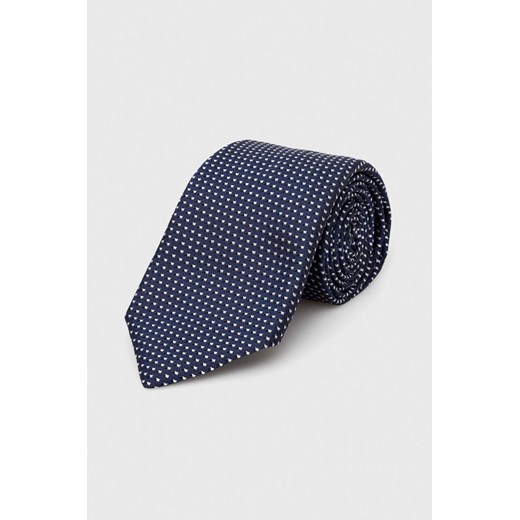 BOSS krawat jedwabny kolor granatowy 50512551 ze sklepu ANSWEAR.com w kategorii Krawaty - zdjęcie 169238775