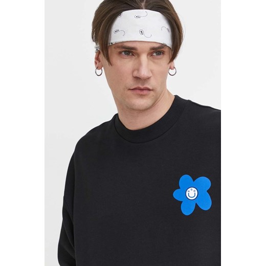 Hugo Blue bluza bawełniana męska kolor czarny z nadrukiem Hugo Blue M ANSWEAR.com