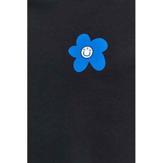 Hugo Blue bluza bawełniana męska kolor czarny z nadrukiem Hugo Blue XL ANSWEAR.com