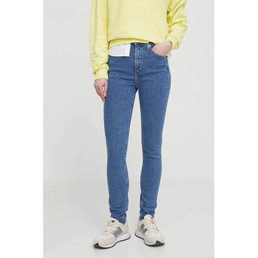 Calvin Klein Jeans jeansy damskie kolor niebieski ze sklepu ANSWEAR.com w kategorii Jeansy damskie - zdjęcie 169243419