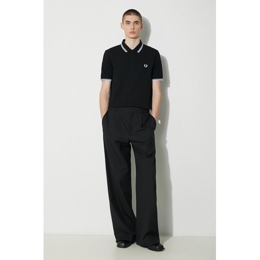 Fred Perry polo bawełniane Twin Tipped Shirt kolor czarny z aplikacją M3600.350 ze sklepu PRM w kategorii T-shirty męskie - zdjęcie 169246909