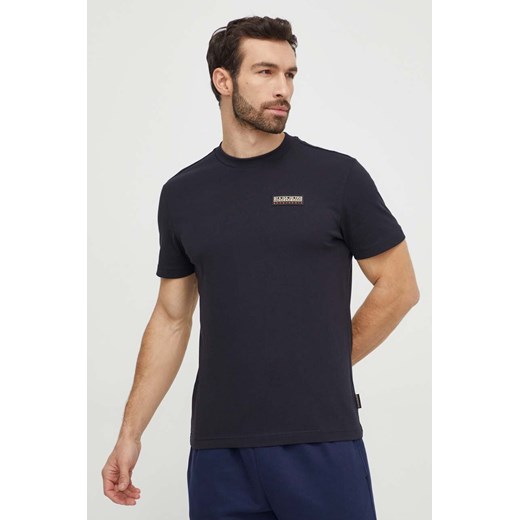 Napapijri t-shirt bawełniany S-Iaato męski kolor czarny z aplikacją NP0A4HFZ0411 ze sklepu PRM w kategorii T-shirty męskie - zdjęcie 169246929