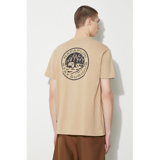 Napapijri t-shirt bawełniany S-Kotcho męski kolor beżowy z nadrukiem NP0A4HTVN1E1 ze sklepu PRM w kategorii T-shirty męskie - zdjęcie 169246937