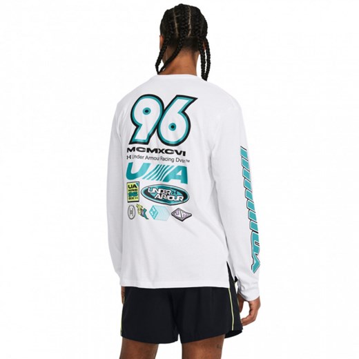 Męski longsleeve z nadrukiem Under Armour UA Run Everywhere - biały Under Armour S Sportstylestory.com