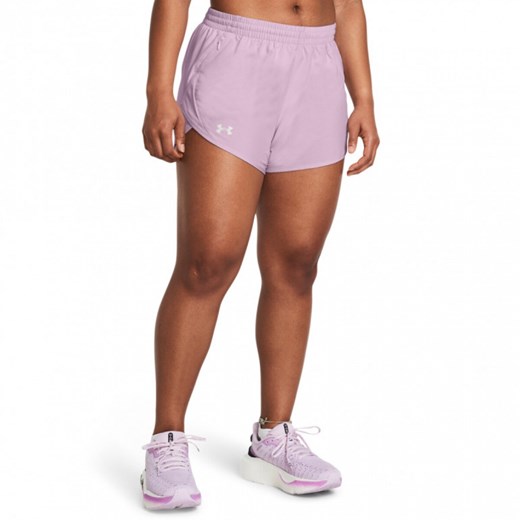 Damskie spodenki do biegania Under Armour UA Fly By 3'' Shorts - różowe ze sklepu Sportstylestory.com w kategorii Szorty - zdjęcie 169247807