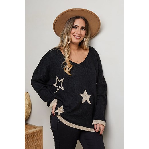 Plus Size Company Sweter &quot;Corry&quot; w kolorze czarnym ze sklepu Limango Polska w kategorii Swetry damskie - zdjęcie 169249116