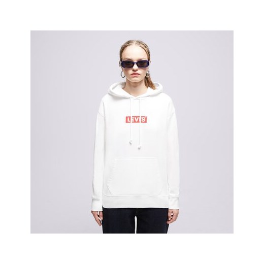 LEVI&#039;S BLUZA Z KAPTUREM BOXTAB HOOD WHT/RED ze sklepu Sizeer w kategorii Bluzy damskie - zdjęcie 169250906