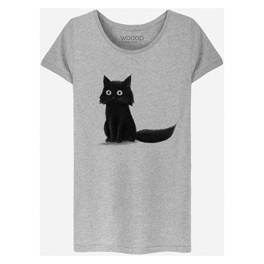 WOOOP Koszulka &quot;Sitting Cat&quot; w kolorze szarym ze sklepu Limango Polska w kategorii Bluzki damskie - zdjęcie 169252818