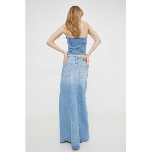 Diesel spódnica jeansowa DE-PAGO GONNA kolor niebieski maxi prosta ze sklepu ANSWEAR.com w kategorii Spódnice - zdjęcie 169253349