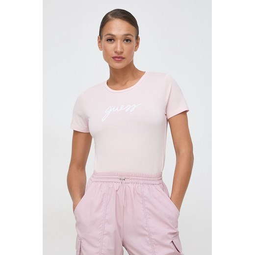 Guess t-shirt damski kolor różowy Guess XL ANSWEAR.com