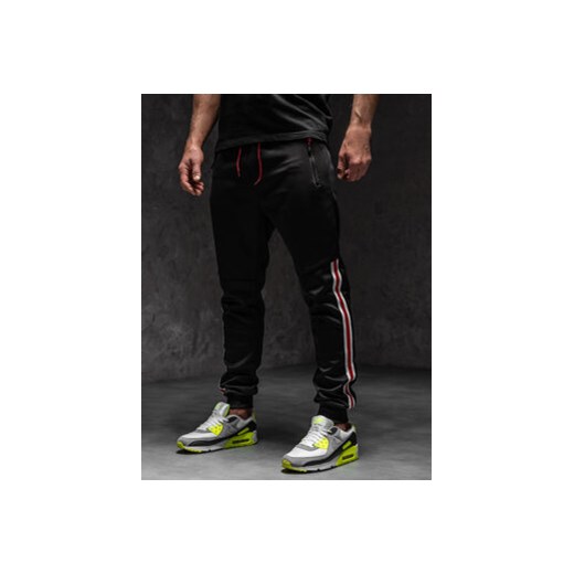 Czarne joggery dresowe spodnie męskie Denley K20025A1 XL promocja Denley