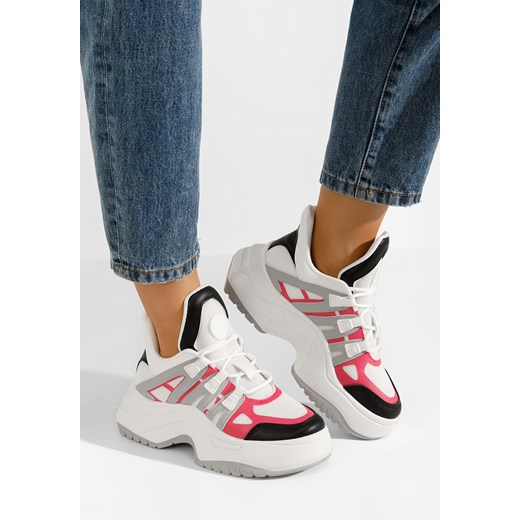 Białe sneakersy na platformie Alessia F ze sklepu Zapatos w kategorii Buty sportowe damskie - zdjęcie 169255049
