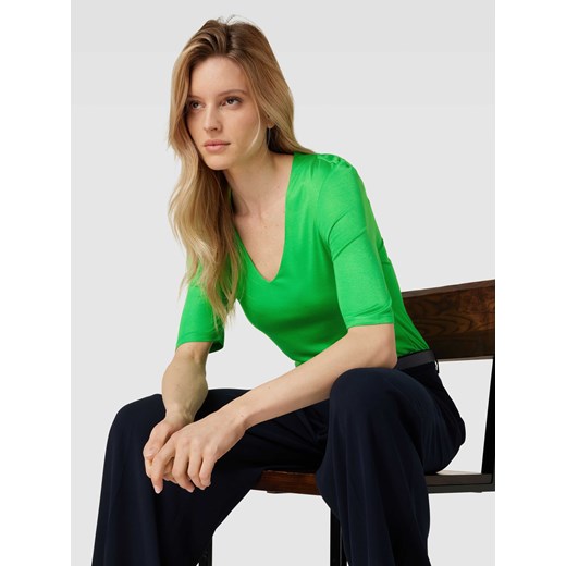 Bluzka damska S.Oliver Black Label zielona z krótkimi rękawami 