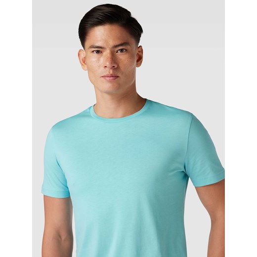 T-shirt męski niebieski Christian Berg bawełniany 