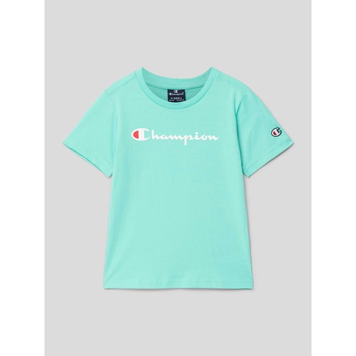 T-shirt z nadrukiem z logo ze sklepu Peek&Cloppenburg  w kategorii T-shirty chłopięce - zdjęcie 169255736
