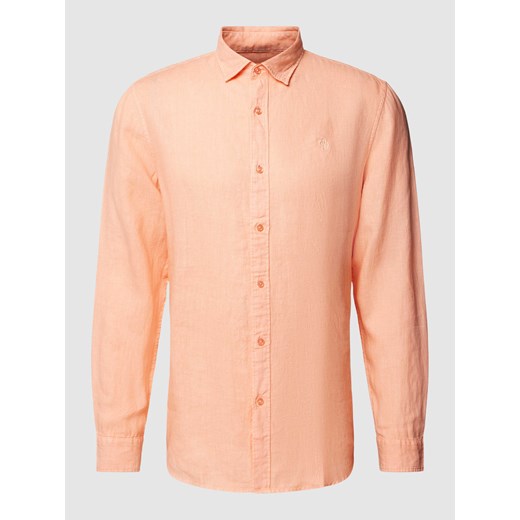 Koszula casualowa o kroju tailored fit z wyhaftowanym logo ze sklepu Peek&Cloppenburg  w kategorii Koszule męskie - zdjęcie 169255926