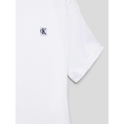T-shirt chłopięce biały Calvin Klein z krótkimi rękawami bawełniany 