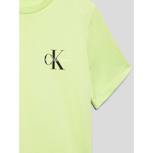 T-shirt chłopięce Calvin Klein bawełniany żółty z krótkimi rękawami 
