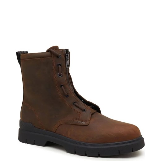 Buty zimowe męskie Hugo Boss ze skóry