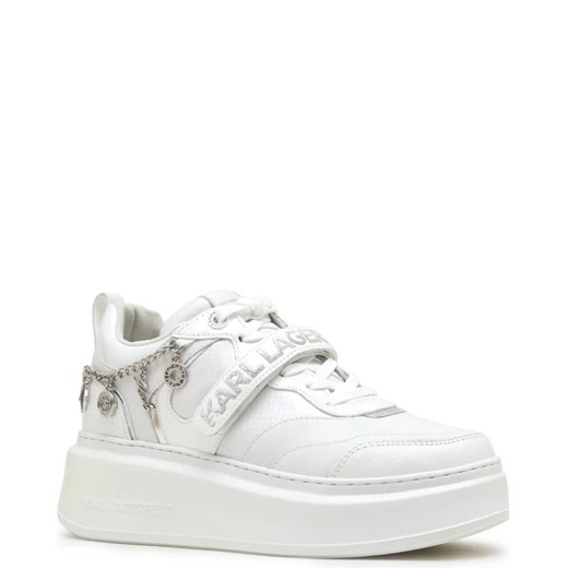 Buty sportowe damskie Karl Lagerfeld sneakersy sznurowane ze skóry na platformie